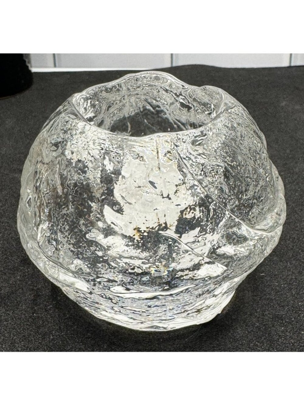 Kosta Boda Candle Holder Crystal Ice Snowball Tealight & Votive